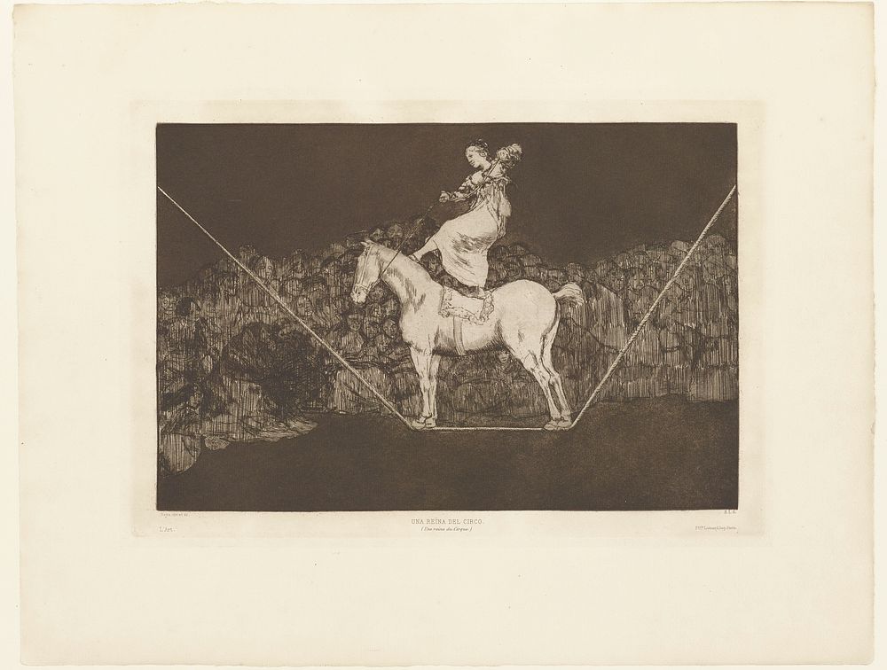 Disparate: Una Reina del Circo (ca. 1820) print in high resolution by Francisco Jose de Goya y Lucientes. Original from the…