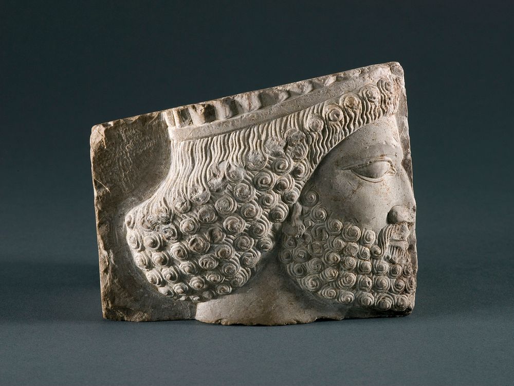 Relief Fragment with Head of Soldier (5th century BC) sculpture in high resolution by anonymous. Original from the Saint…