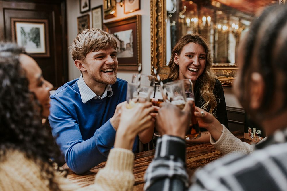 Diverse friends at the pub 