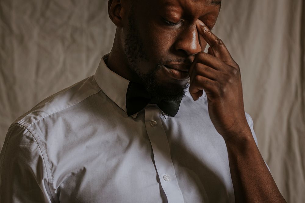 Man wearing bow tie, formal fashion