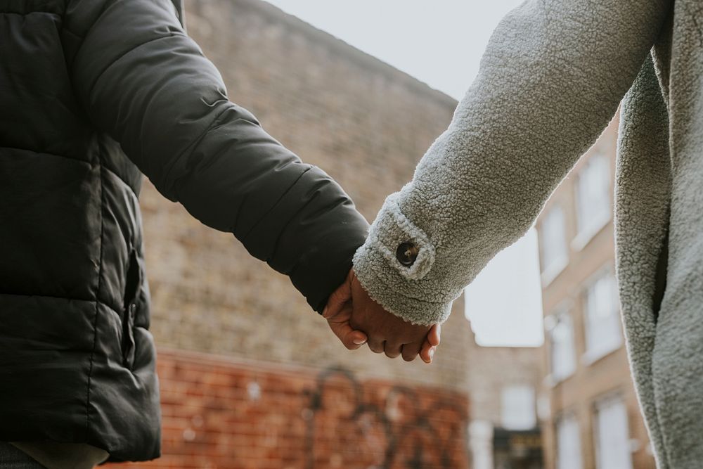 Couple holding hands, love, family photo