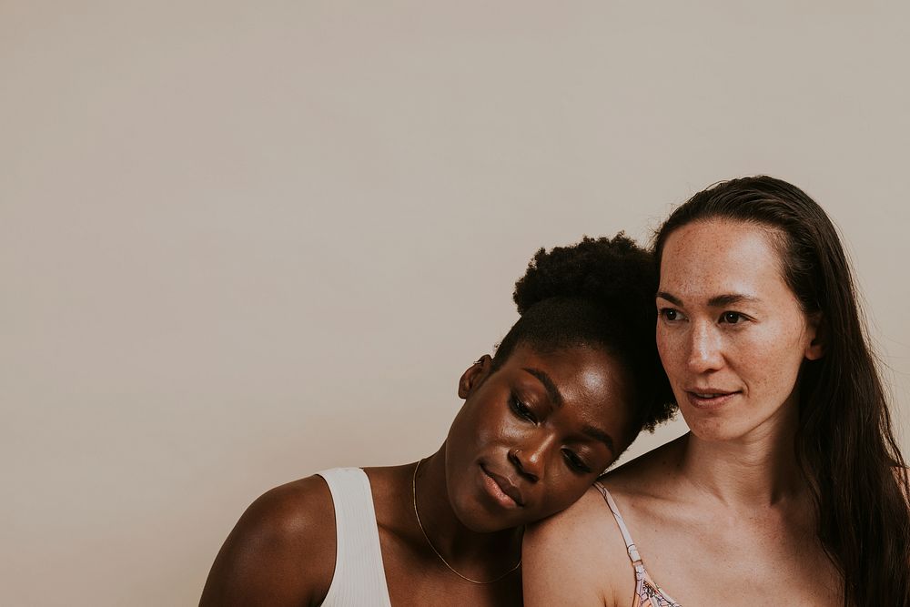 Diverse skin tone, African & American women photo