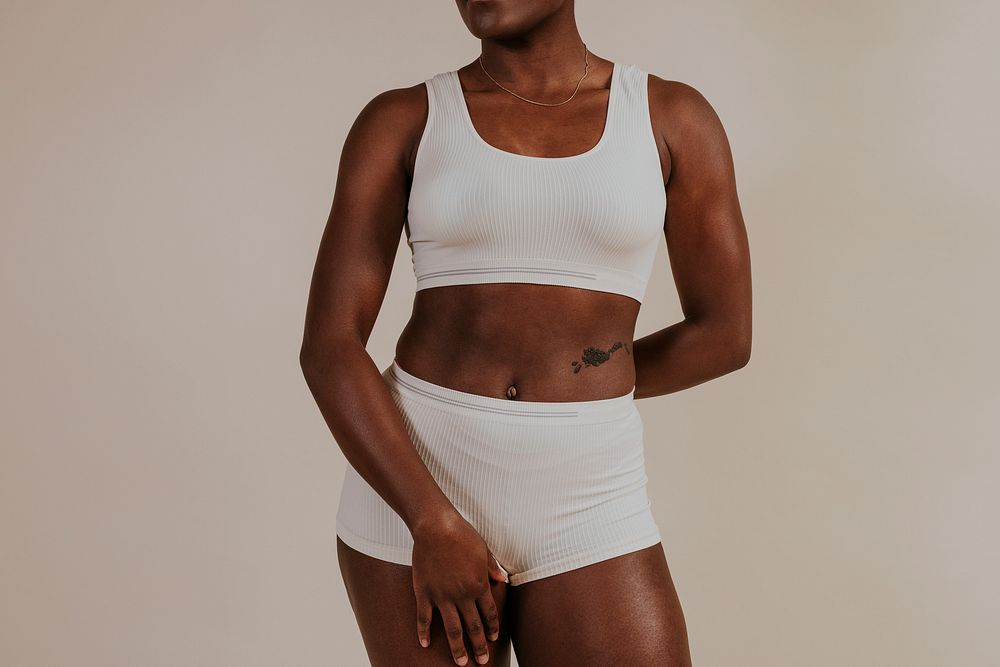African woman wearing white sportswear  photo