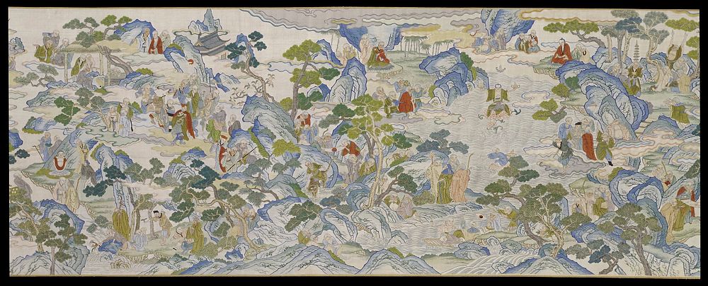 The Five Hundred Lohans (1736&ndash;1795) textiles in high resolution. Original from the Minneapolis Institute of Art.…