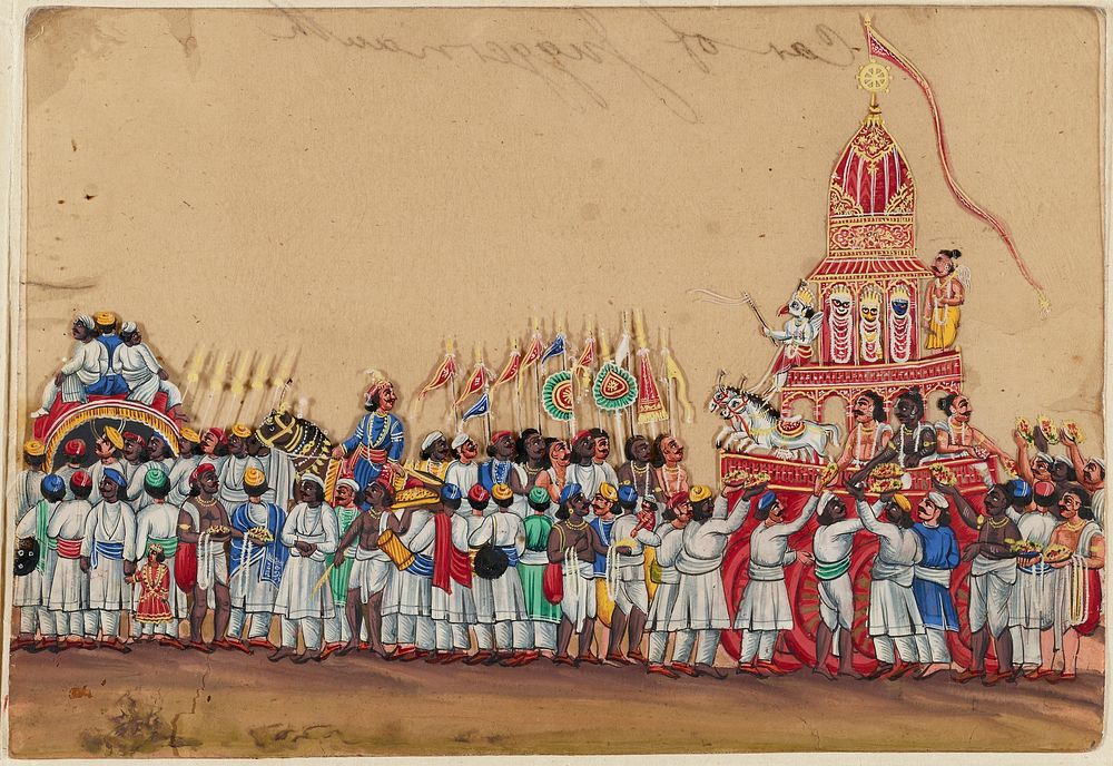 Festival with temple cart during 19th century painting in high resolution. Original from the Minneapolis Institute of Art.…