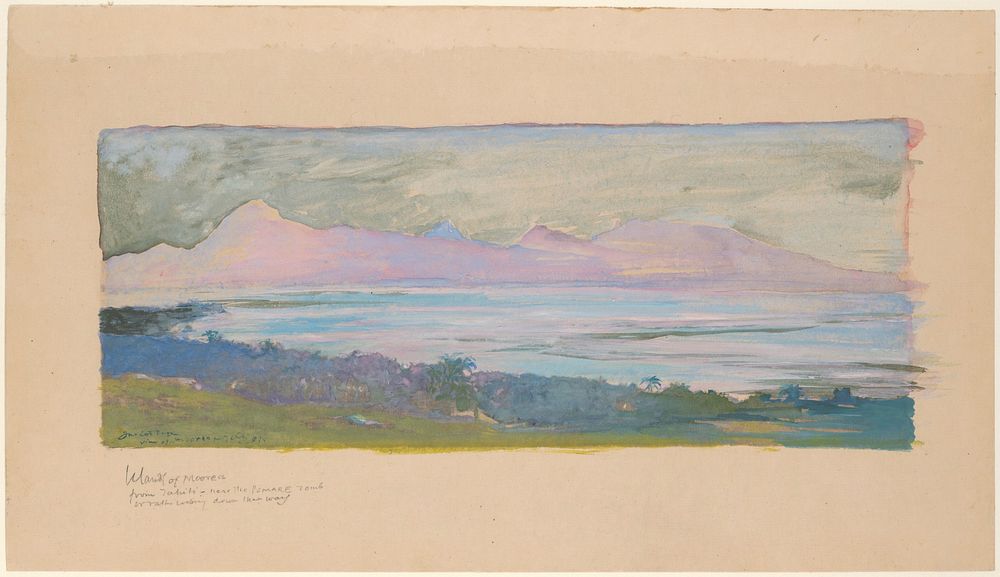 The Island of Moorea Looking across the Strait from Tahiti, January 1891 by John La Farge