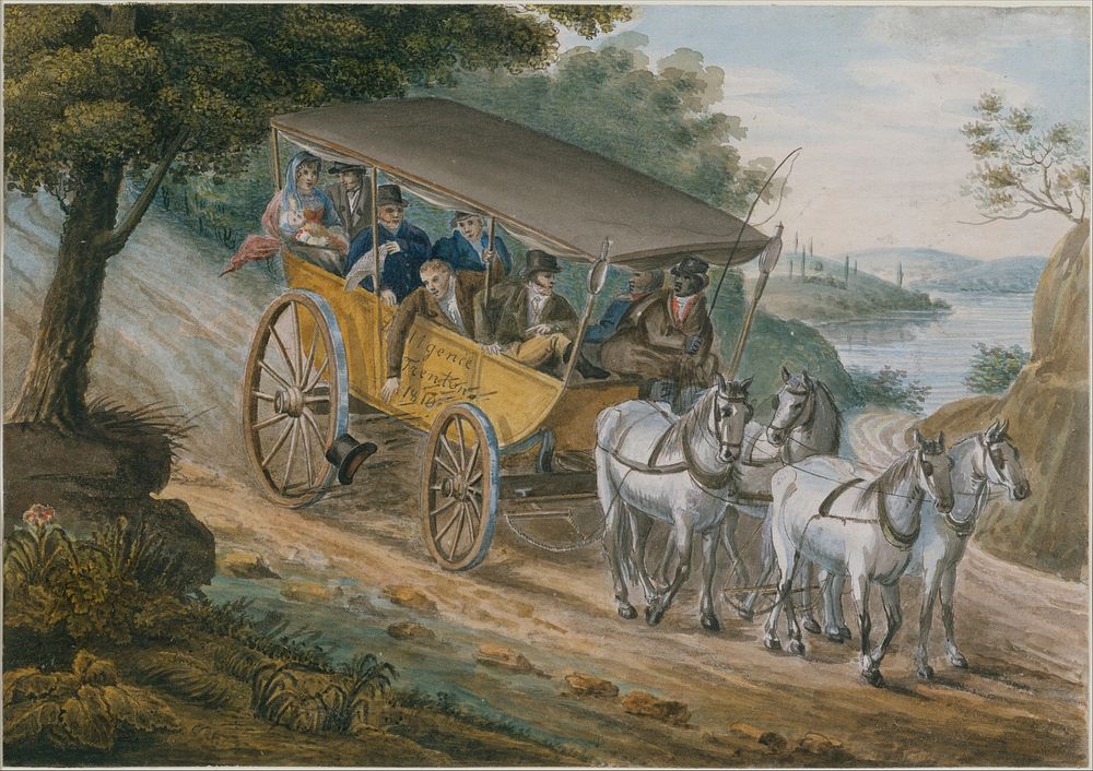 Travel by Stagecoach Near Trenton, New Jersey by Pavel Petrovich Svinin