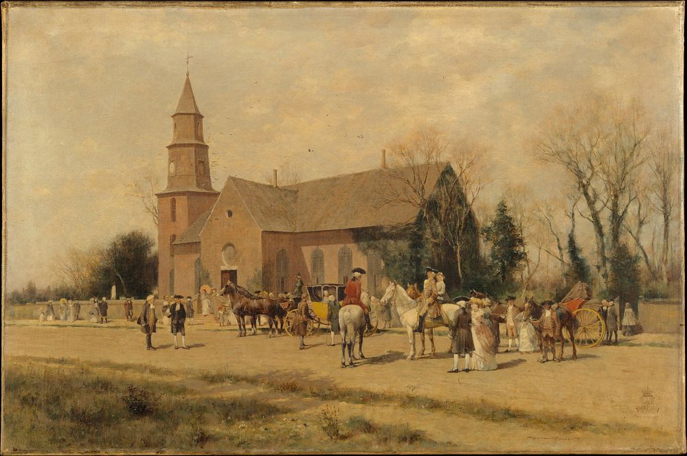 Old Bruton Church, Williamsburg, Virginia, in the Time of Lord Dunmore by Alfred Wordsworth Thompson