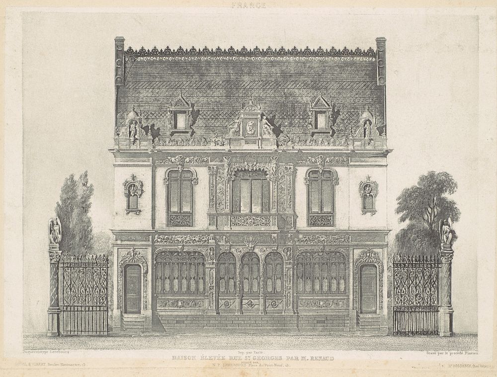 Maison &Eacute;lev&eacute;e Rue St. Georges par M. Renaud by Armand-Hippolyte-Louis Fizeau