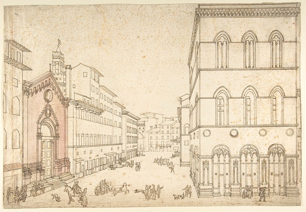 View of Florence: Or San Michele, Towards Piazza della Signoria (Via dei Calzaiuoli)