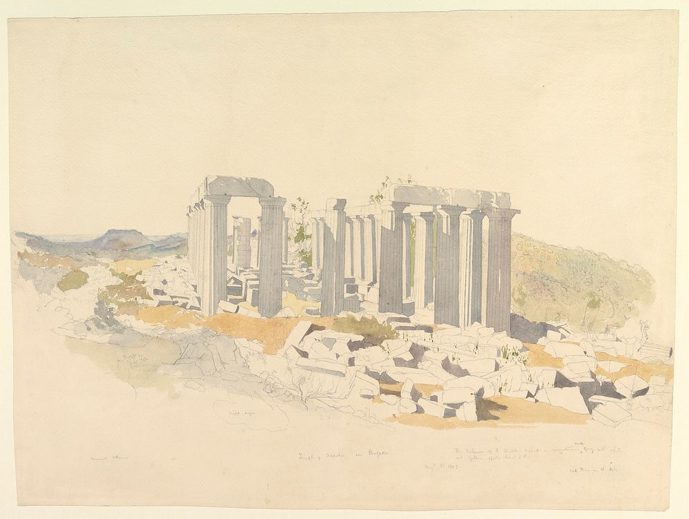 The Temple of Apollo at Bassae  by Thomas Hartley Cromek