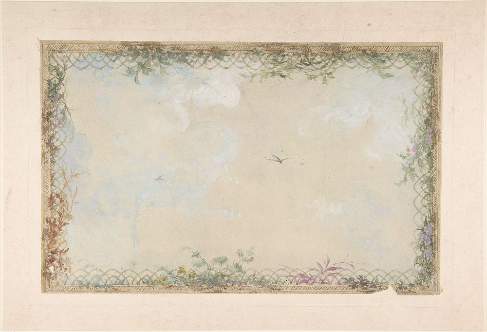 Designs for Ceilings with Clouds and Birds by Charles Monblond