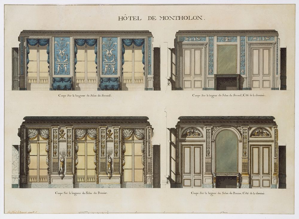 Longitudinal and Cross Sections of the Salons of the Hôtel de Montholon