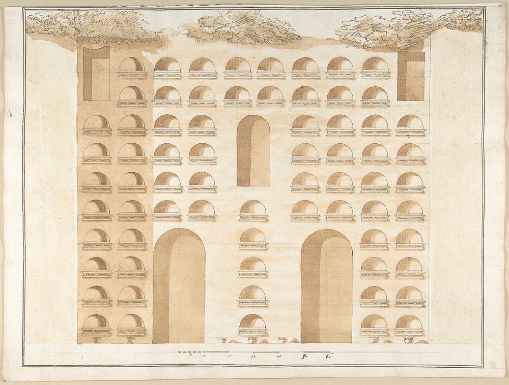 Elevation of a Columbarium by Pietro Paolo Coccetti (Cocchetti)