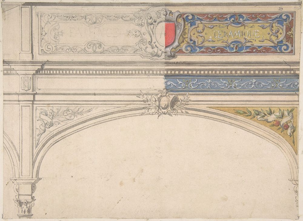 Design for Decorated Archway, Monaco Pavillion by Jules Edmond Charles Lachaise and Eugène Pierre Gourdet
