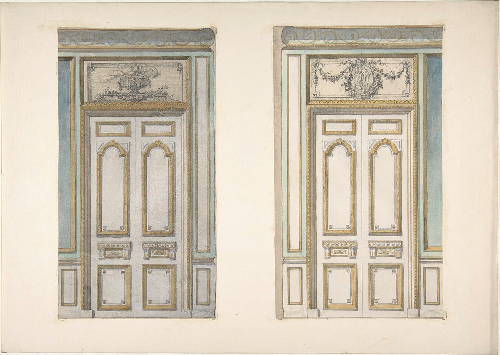 Two Designs for Doorways with Alternate Overdoor Decoration by Jules Edmond Charles Lachaise and Eugène Pierre Gourdet