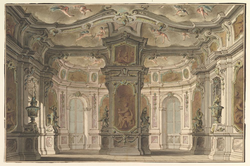 Design for an Opera Set, a Congress of Cupids by Carlo Zucchi the younger