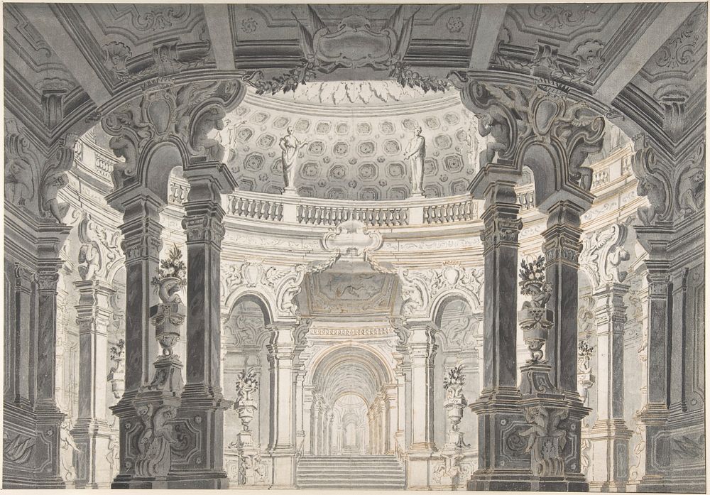 Design for a Stage Set, attributed to Pietro Righini