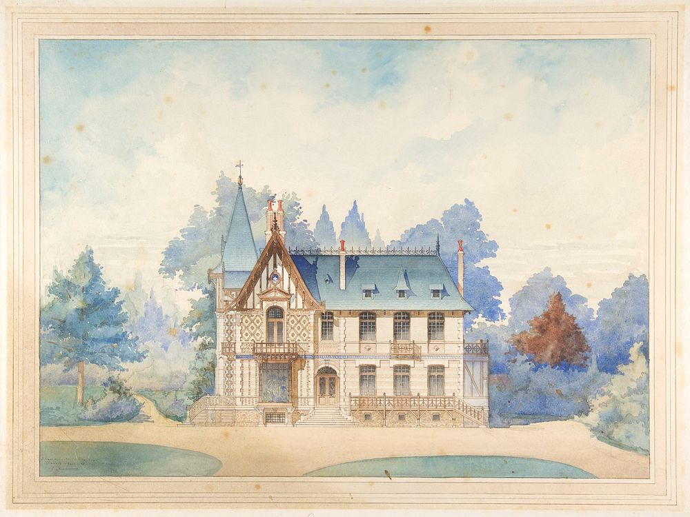 View of a Country House by Anonymous, French, 19th century