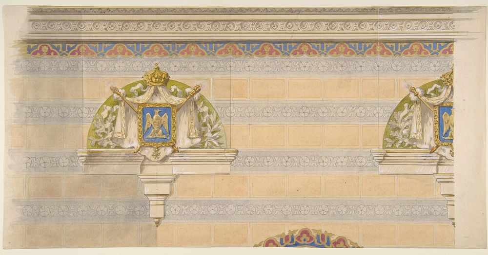 Design for Upper Wall Decoration, Farnborough, England by Jules Edmond Charles Lachaise and Eugène Pierre Gourdet