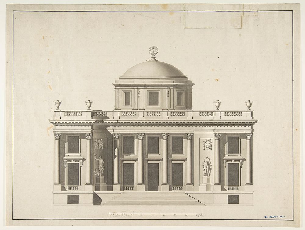 Project for a Domed Building with Colonnaded Façade