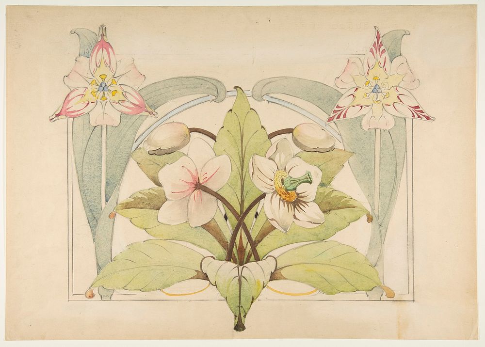 Design with Flowers by Anonymous, French, 19th century