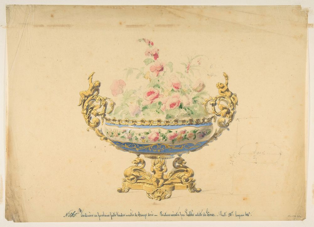 Design for a Jardiniere, Anonymous, French, 19th century