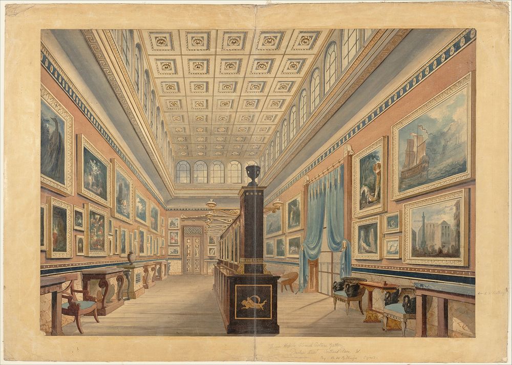 The Flemish Picture Gallery, the Mansion of Thomas Hope, Duchess Street, Portland Place by Robert William Billings