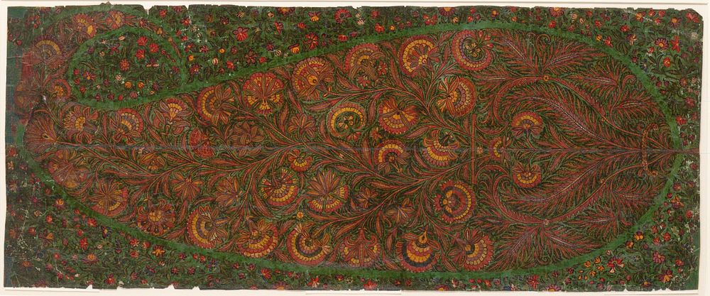 Motif from Kashmir Shawl: Pheerozee (Turquoise Color), No. 23, By Order of Mahummud Azeem Khan, Anonymous, Indian, 19th…