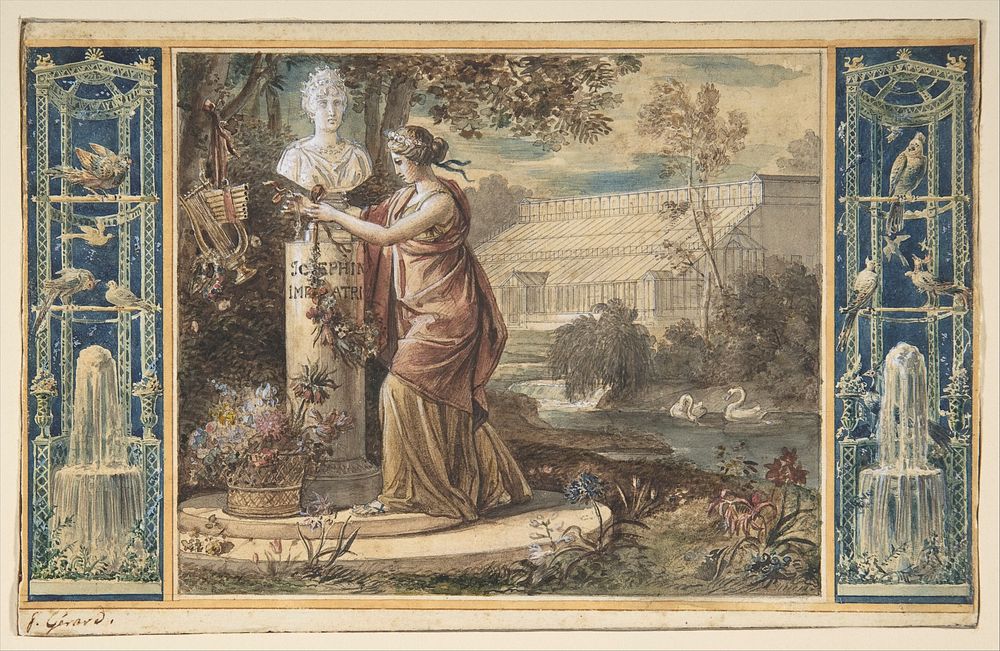 An Allegory of Empress Josephine as Patroness of the Gardens at Malmaison by baron Fran&ccedil;ois G&eacute;rard