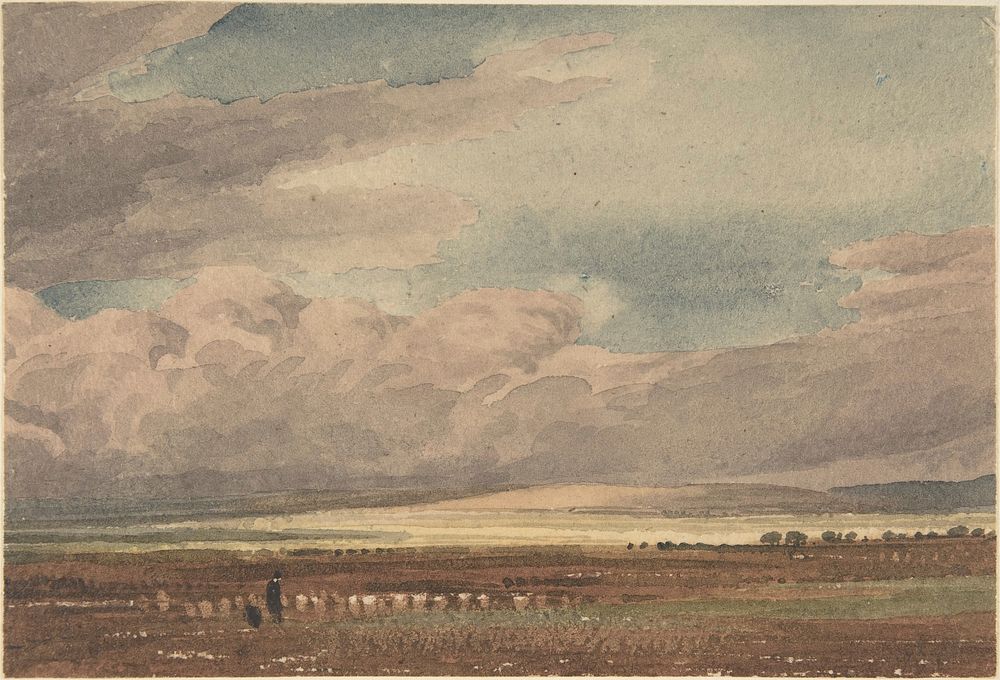 Salisbury Plain with Old Sarum in the Distance, Wiltshire by William Turner of Oxford