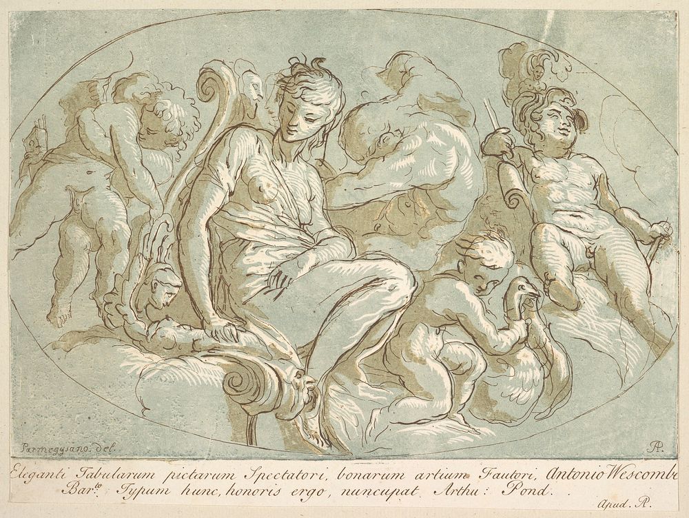 Venus Surrounded by Putti, artist Arthur Pond, after Parmigianino (Girolamo Francesco Maria Mazzola)