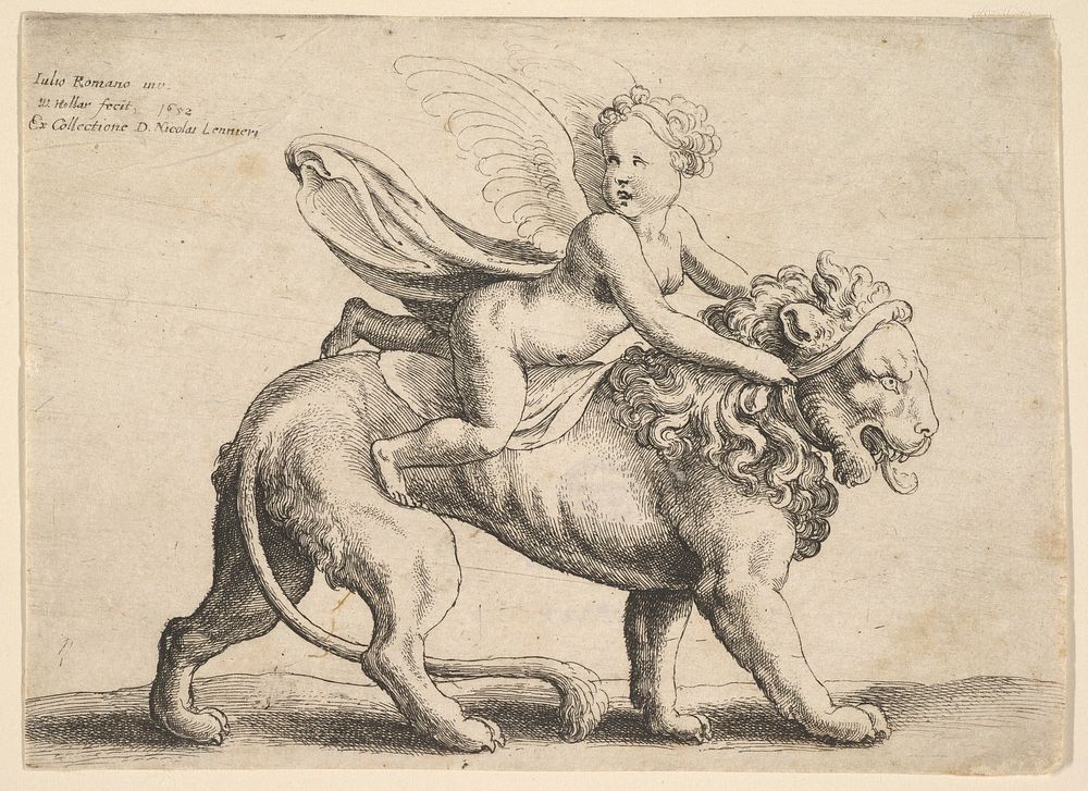 Cupid on a lion by Giulio Romano