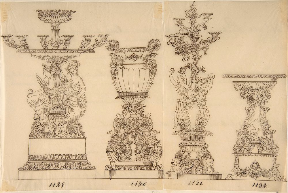 Designs for Two Candelabras and Two Urns