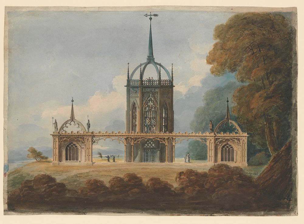 Design for a Gothic "Belle Vue" by William Hurst Ashpitel