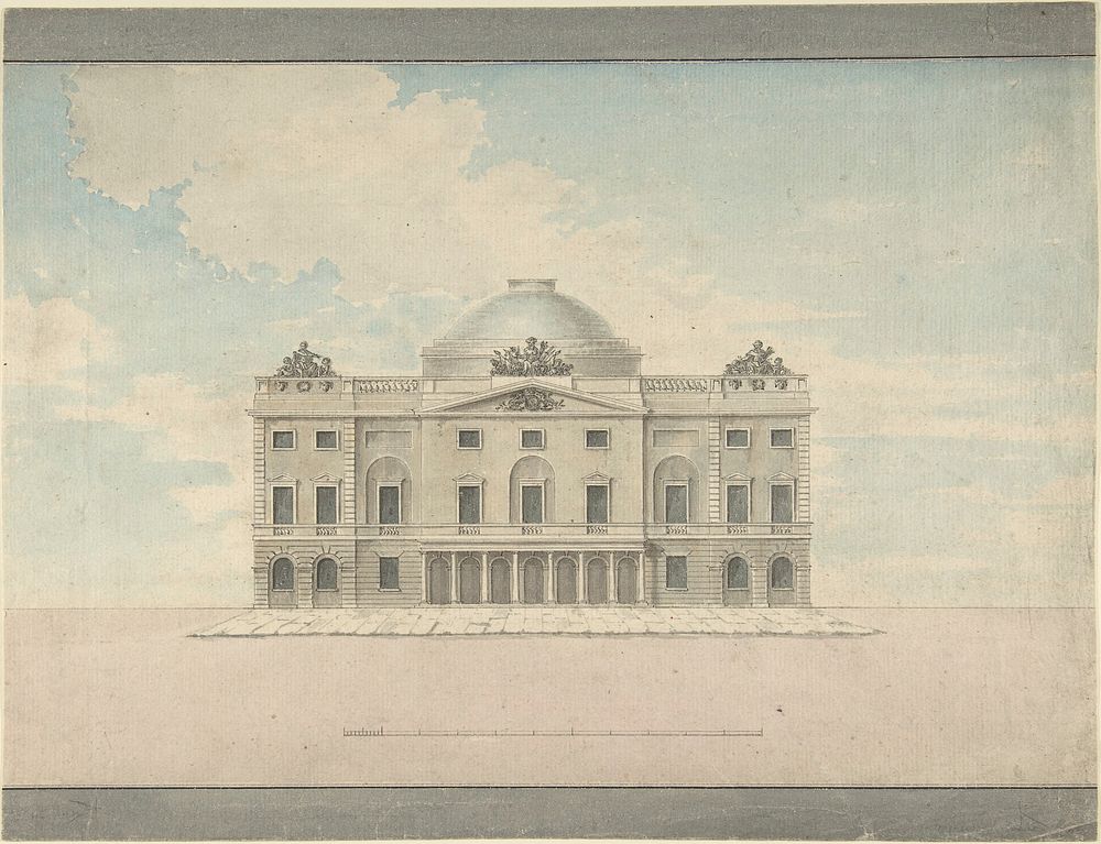 Design for the Facade of a Theater (Perspective) by Charles Middleton