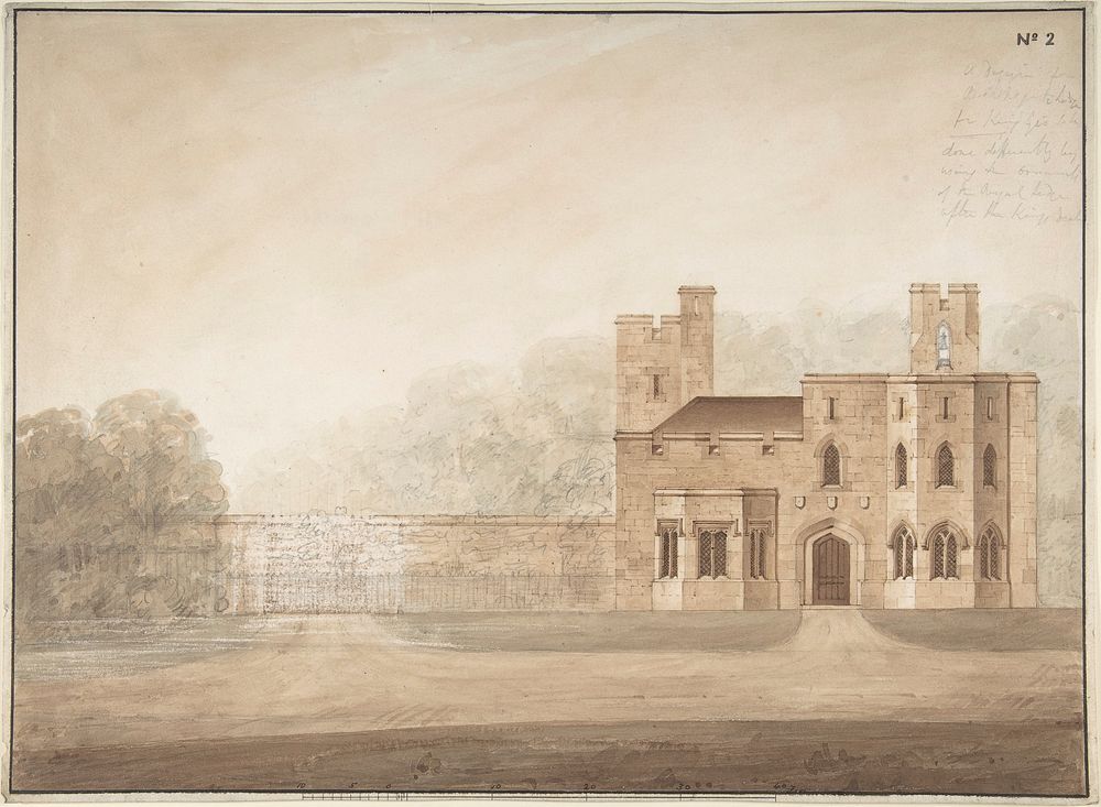 Design for Bishopsgate Lodge, at Windsor Castle, Berkshire by Sir Jeffery Wyatville