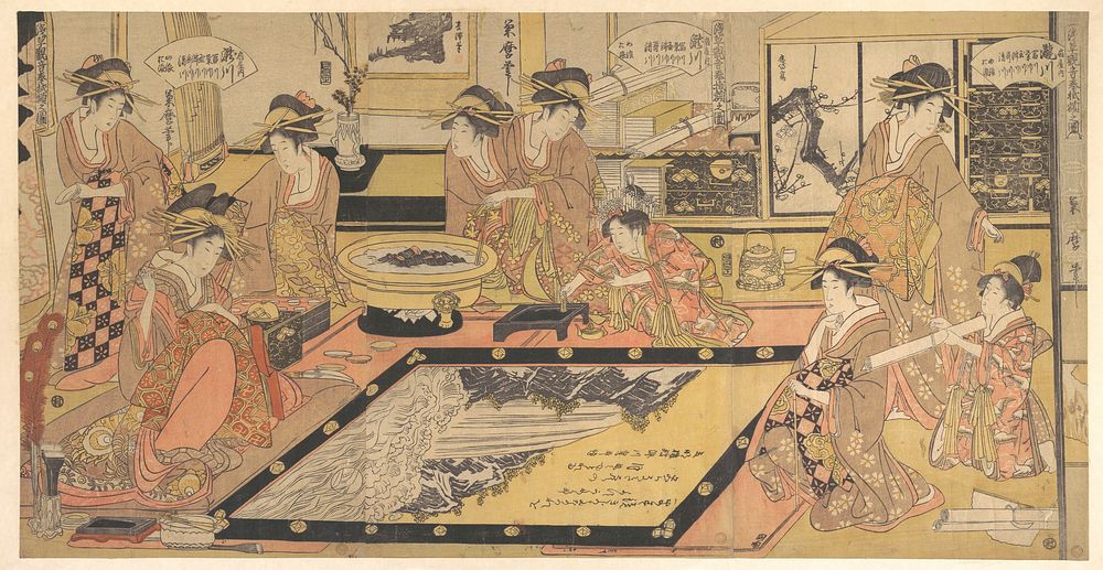 A Votive Picture to Be Donated to the Kannon of Asakusa (Asakusa Kannon hō kakegaku no zu), by Takigawa of the Ōgiya, Kamuro…