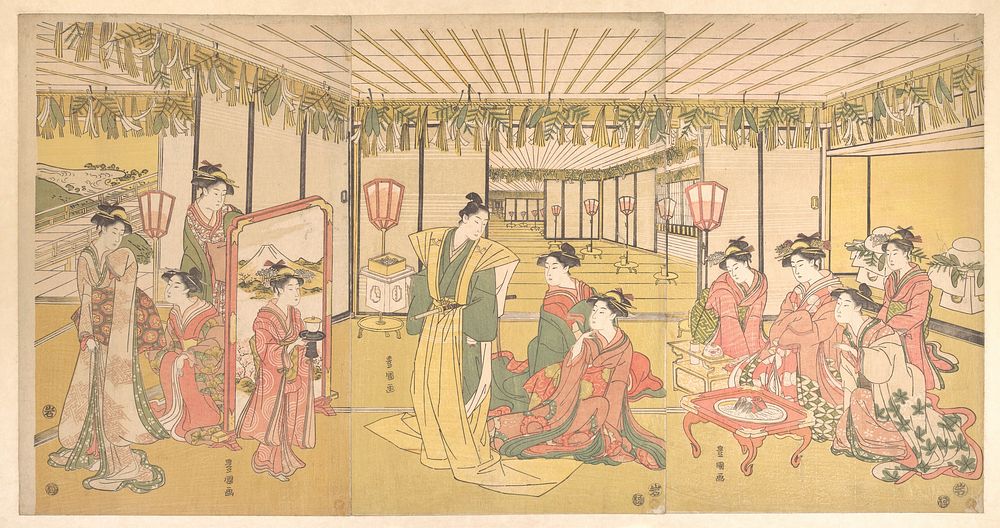 New Year's Celebration in a Large Mansion by Utagawa Toyokuni