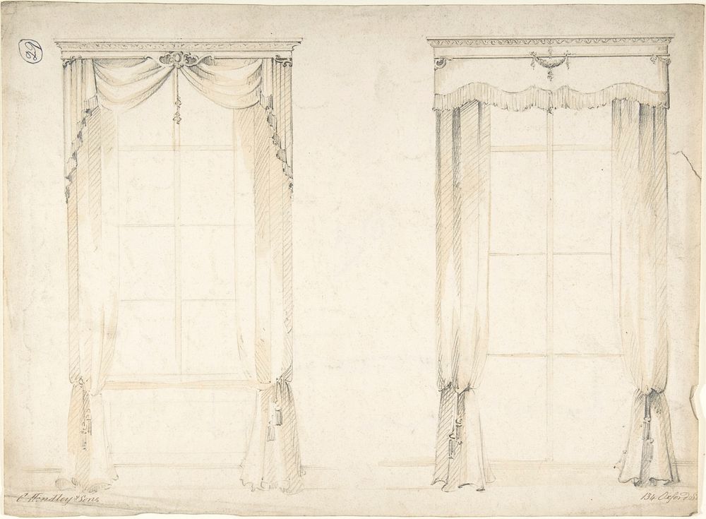 Designs for Two Sets of Curtains by Charles Hindley and Sons