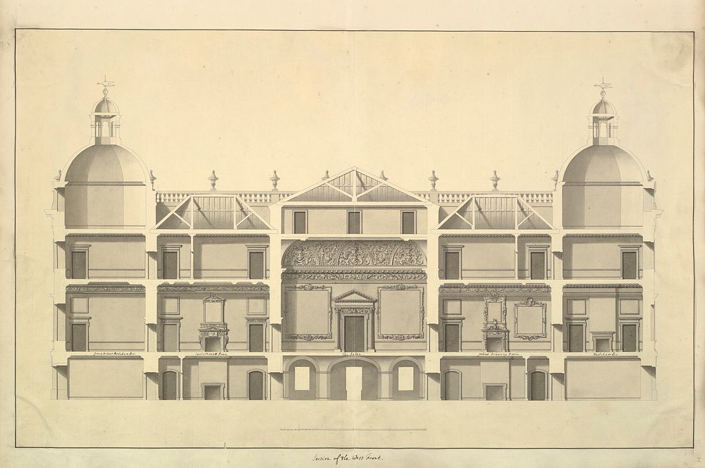 Section of the West Front, Houghton Hall, Norfolk