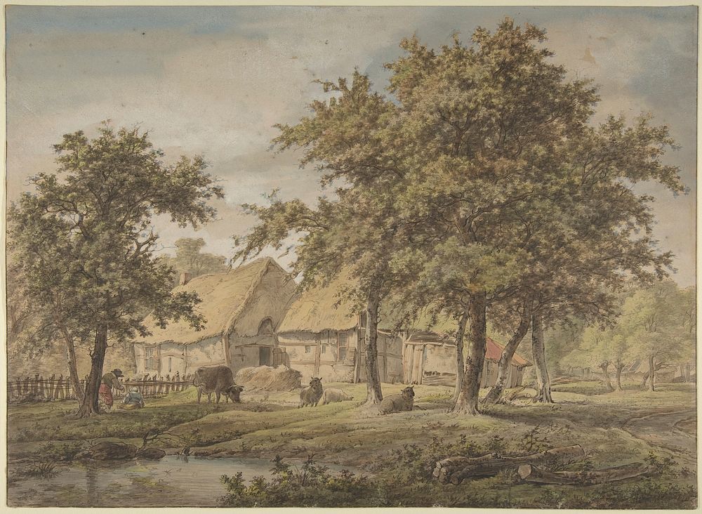 Landscape with a Farmhouse by Adrianus de Visser