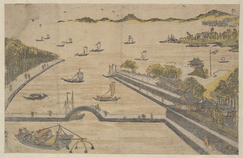 View of Fukagawa, Edo by Suzuki Harunobu