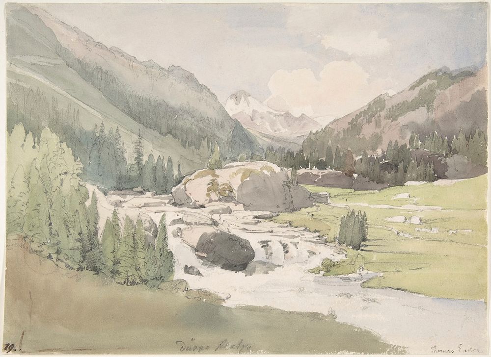 Mountain Valley by Thomas Ender (Austrian, Vienna 1793&ndash;1875 Vienna)