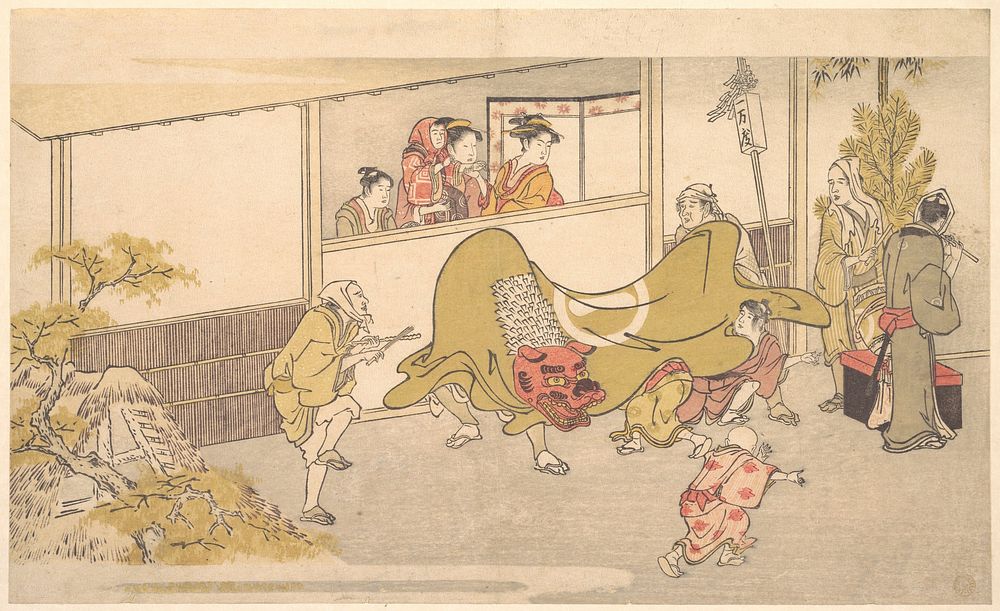 The Lion Dance by Utamaro Kitagawa (1754–1806)