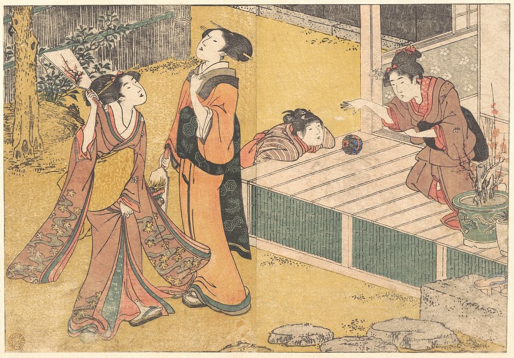 New Year's Games, from the printed book Flowers of the Four Seasons (Shiki no hana) by Utamaro Kitagawa (1754–1806)