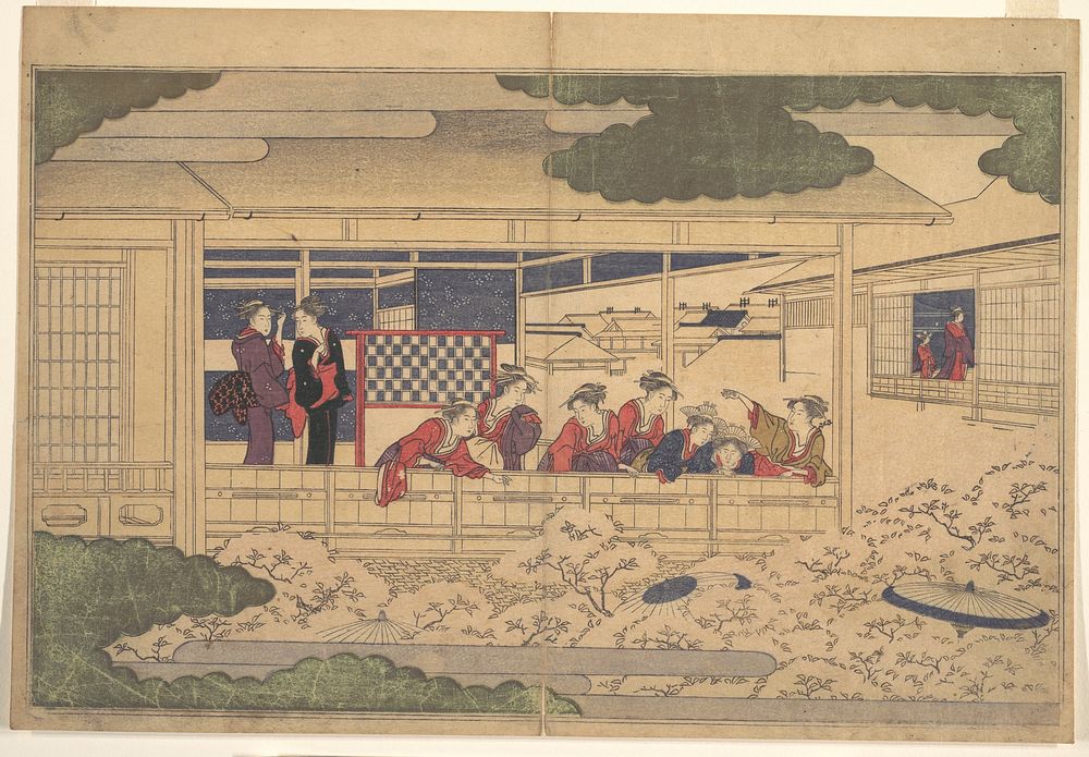 Viewing Cherry Blossoms by Utamaro Kitagawa (1754–1806)