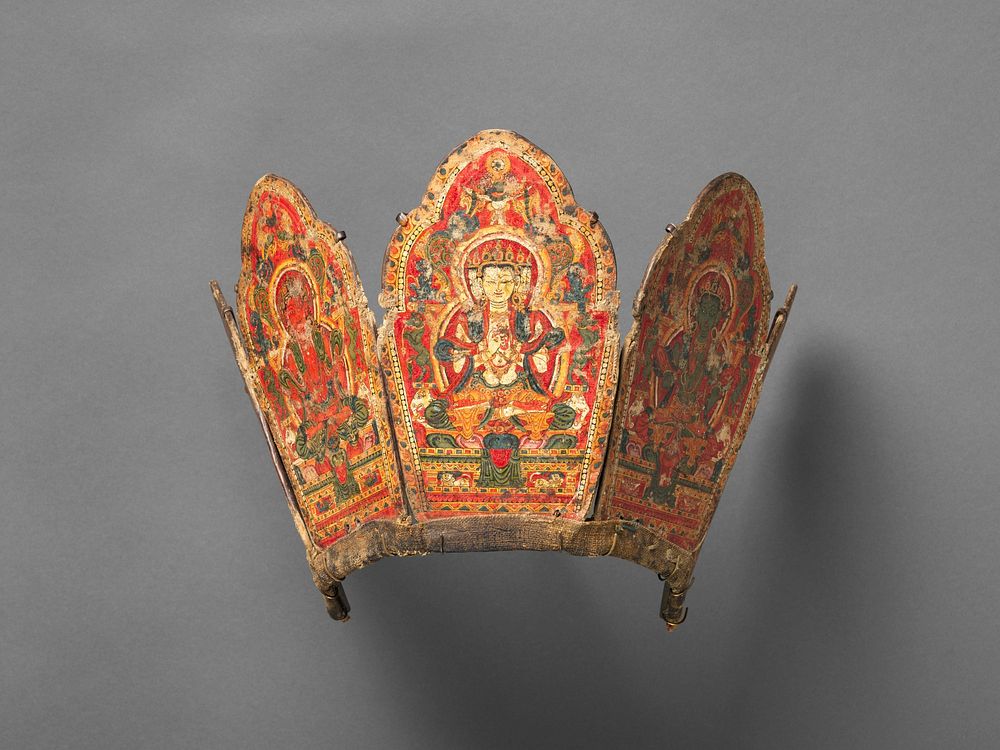 Ritual Crown with the Five Transcendent Buddhas, Tibet