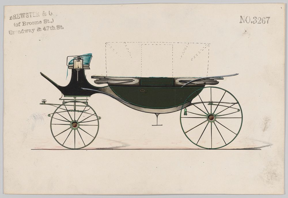 Design for Landau, No. 3267, Manufacturer : Brewster & Co.