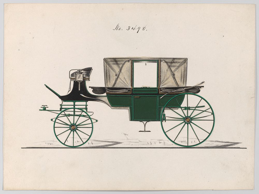 Design for Landau, No. 3498, Manufacturer : Brewster & Co.